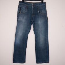 Psycho Cowboy Brand Men's Blue BURNSIDE Loose Fit Straight Jeans W34 L32
