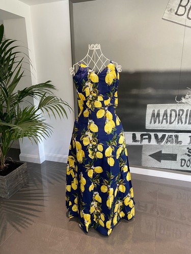 Lindy bop ruby navy - navy, lemons