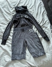 Woman’s Lipsy London Tracksuit Grey Velvet Velour