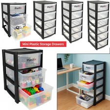 3/4/5/6 Tiers Mini Plastic Storage Drawers Tower Unit Desktop Home Office School