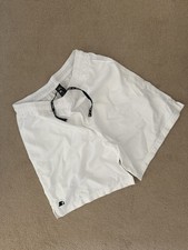 White Silky Satin Nylon Gym Workout Football Shorts - Unlined 34/36W Glanz