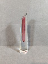 Svoboda Karlov Stem Vase Pink Glass Hand Made Czech Republic