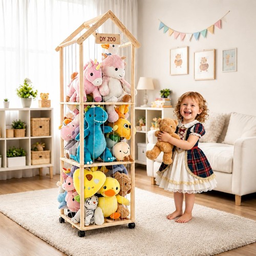 Wooden teddy storage zoo - teddy,