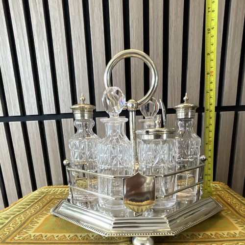 Silver plate cruet set with - silver,