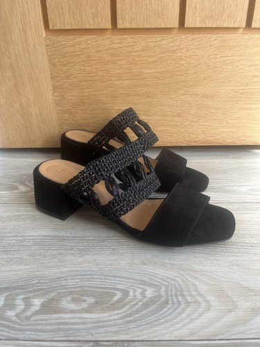 Suede raffia mule block - raffia,