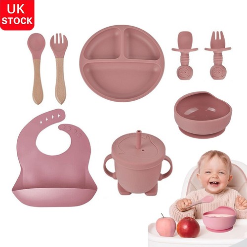8pc silicone baby feeding set - silicone,