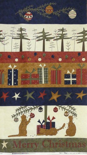 Christmas cotton fabric panel - fabric,