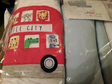 Mothercare On The Road Cot Bedding Set and Curtains Cars Bus Animals