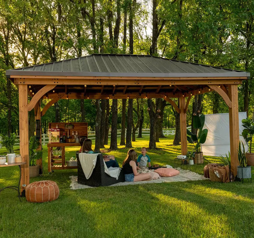 Large wooden gazebo outdoor - large,