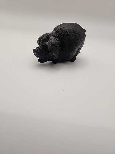 Black resin pot belly pig - pot,