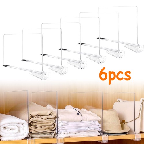 6pcs clear shelf dividers - clear,