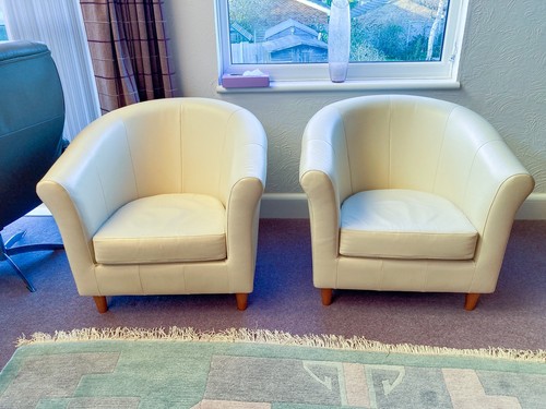 Vintage cream leather