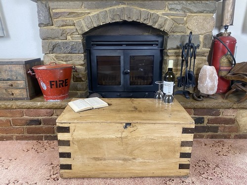 Old antique pine chest - old,