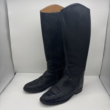 Vintage English Made Hawkins Royale Black Leather Riding Boots UK 6.5 Equestrian