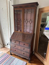 Antique 18th Century Secretaire Bookcase In Mahogany 