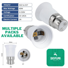 Light Bulb Lamp Socket Converter Adapter Bayonet B22 Plug to Screw E27 Socket