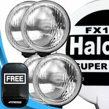 4x 12V Car Van Rally Halogen Spot Lights Lamps Driving, Covers Guards SWDL6 + M