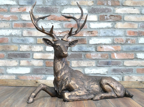 Regal bronze laying stag - regal,