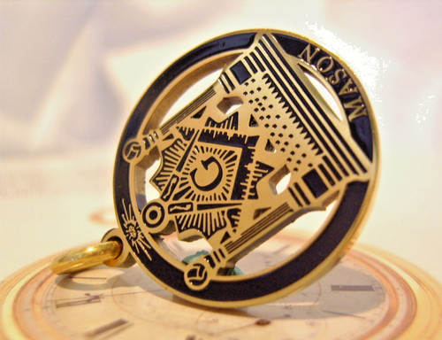 Masonic pocket watch chain fob - watch,