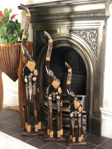 Wooden elephant statue - elephant,