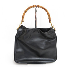 Authentic GUCCI Bamboo 2 Way Leather Shoulder Hand Bag #40525