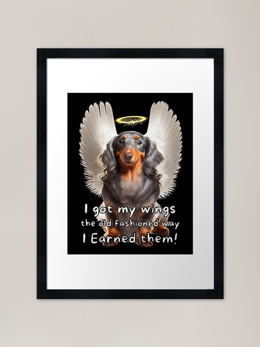 Angel dogs dachshund - dachshund, framed