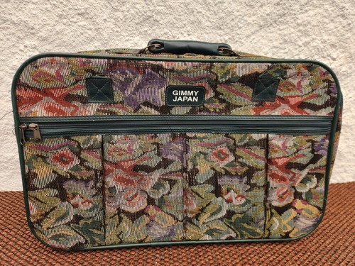 Vintage tapestry suitcase - vintage,