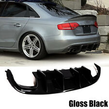 Gloss Black Rear Bumper Diffuser Lip Spoiler For Audi S4 A4 S Line B8 2008-2012