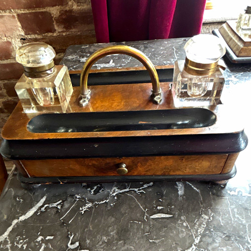 Vintage wooden double desktop - double,