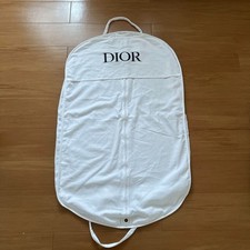 Christian Dior Garment Bag Cover Clothes Coat 100x60cm White Canvas From Japan