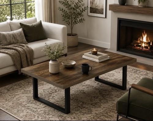 Industrial rustic coffee table - industrial,