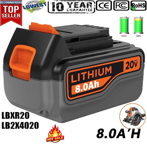 0ah lbxr20 battery for black - 8.0ah,