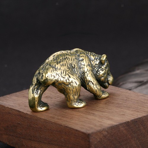 Brass bear paperweight mini - 3d,