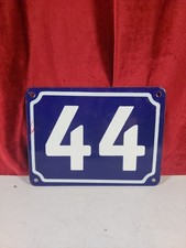 Vintage French Enamel Door Number Sign "44"
