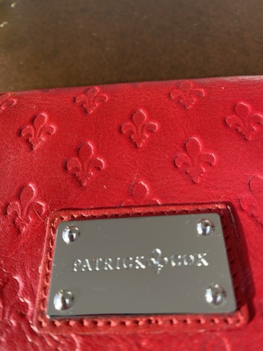 Red leather purse patrick - red,