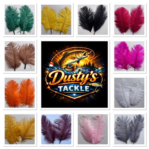 Ostrich feathers plume herl - feathers, x2