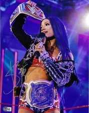 Sasha Banks Signed 11x14 Photo Auto Boss Belt Silver Mercedes Varnado Beckett