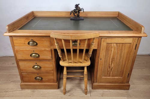Pine writing desk chair - desk,