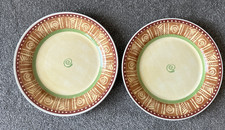 JEFF BANKS,Designer Ceramic- Ports of Call- 2 x Dinner Plates - 26 cm Diameter