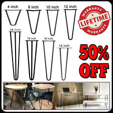 Hairpin Legs Set of 4 Legs - 4 to 34 inch + FREE Screws, Floor Protectors