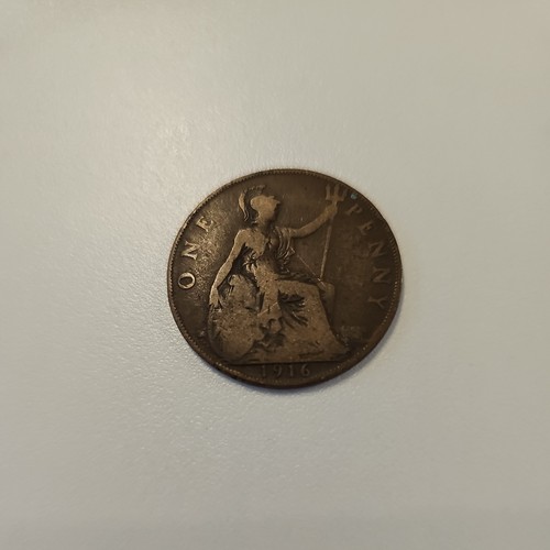 1916 one penny coin george - penny,