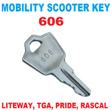 Mobility Scooter Ignition Key 606 For Liteway, TGA, Pride, Roma, Rascal, Tzora