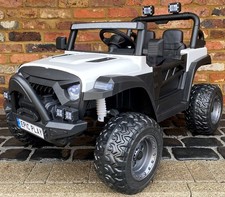 Wrangler Jeep Style Kids Ride on car 12v Electric EVA TIRES + LEATHER SEAT White