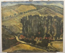 Antique Oil On Canvas Signed Landscape Expressionism French School 49x61cm