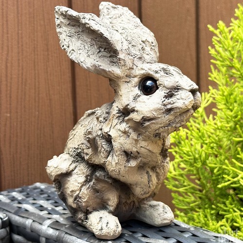 Wood effect bunny sculpture - bunny,