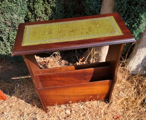 Vintage mahogany green - , leather