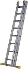 8-Tread Triple Section Extension Ladder 2.45m Aluminium 5.81m Reach 150kg