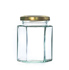 72 Hexagonal Glass Jam Jars With Lids 190ml 8oz Chutney Honey Marmalade UK