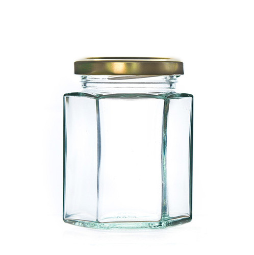 Hexagonal glass jam jars - jam,