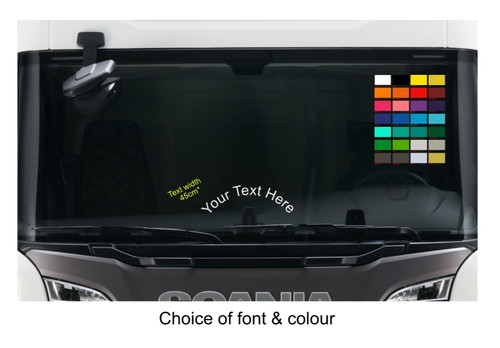 Curved windscreen text sticker - curved,
